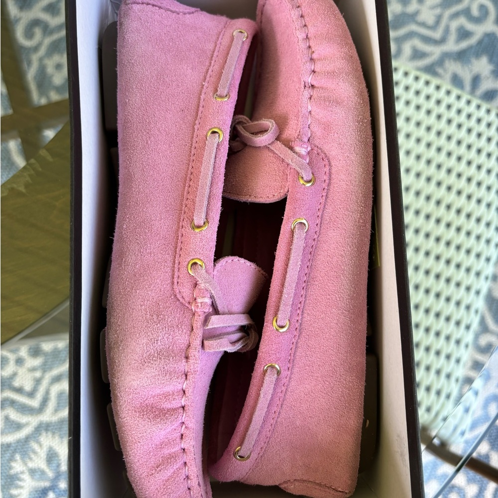 JCrew Driving Moc Loafer in Pink Suede size 8